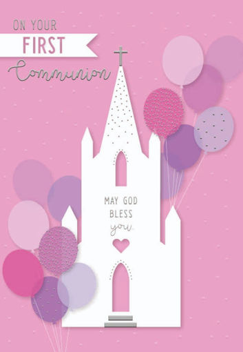 Picture of ON YOUR FIRST COMMUNION CARD PINK